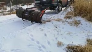 снеговой отвал на фаркоп прадо(  первый пробный выезд по снегу)