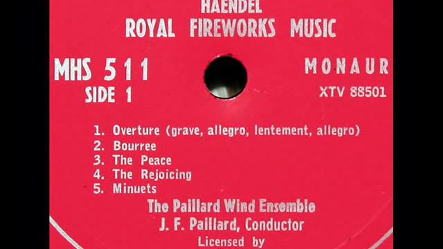 Handel / Jean François Paillard Wind Ensemble, 1961: Music for the Royal Fireworks, HWV 351 (1/2) смотреть онлайн