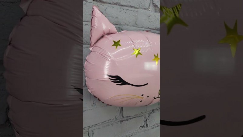Голова милой Розовой Кошечки Воздушный шар фигура из фольги  Pink Kitty's Head Balloon  #shorts