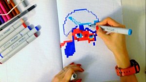 Как нарисовать Леди Баг по клеточкам (haw to draw Lady Bug, pixel)