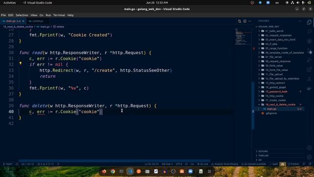 read and delete HTTP cookie using Golang || Golang Web Dev Bangla Turorial || Learn With Raihan