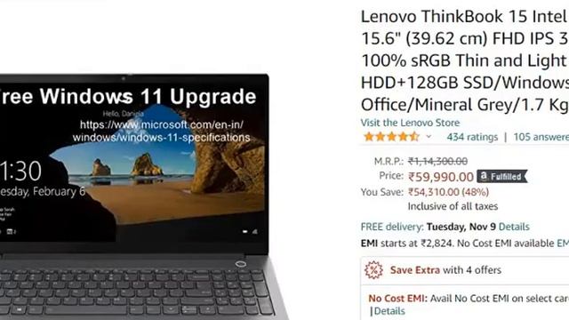 Lenovo ThinkBook 15 IntelCore i5 15.6" FHD 100% sRGB Thin and Light Laptop 20VEA0HCIH reviews смотреть онлайн