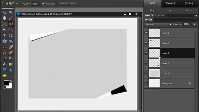 DSE - Photoshop Elements Folded Corners Tutorial смотреть онлайн