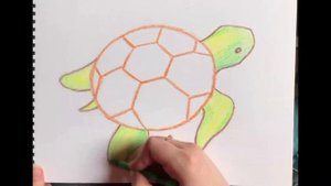 РИСУЕМ МОРСКУЮ ЧЕРЕПАШКУ