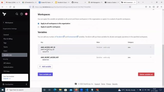 Terraform Cloud Tutorial|Create Variables Set |VCS-Driven Workflow |Create EC2 using Terraform Clou