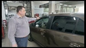 Ремонт царапин двери Рено Логан