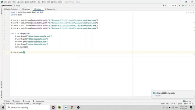 Run multiple selenium bots simultaneously | Without Multithreading, Without lag