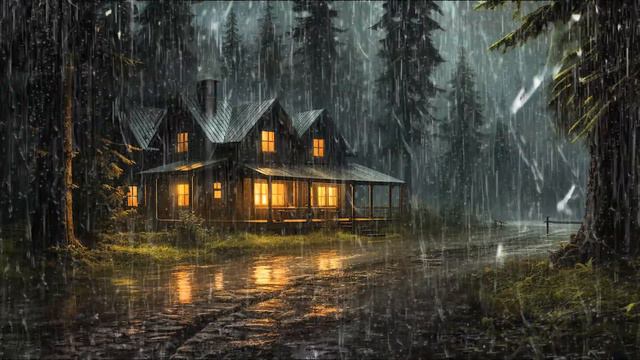 Lluvia por la tarde en el bosque milenario, Sonidos de lluvia para un sueño profundo