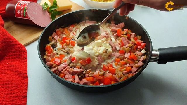 Макароны с колбасой в горшочке #рецепты