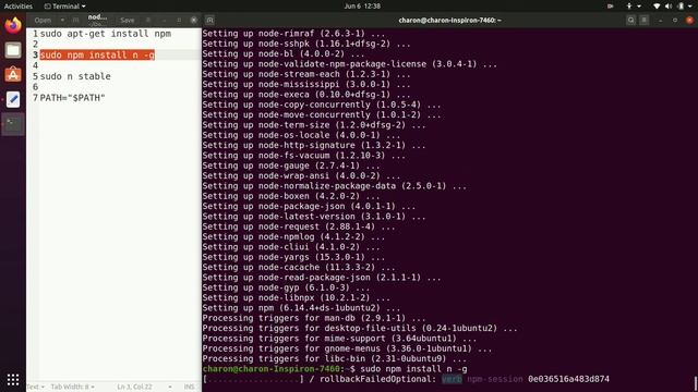 How to install nodejs using npm in ubuntu (ubuntu 20.04)