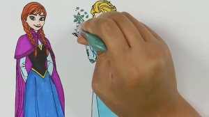 Рисуем и раскрашиваем Эльзу и Анну Холодное сердце | How To Color Elsa and Anna