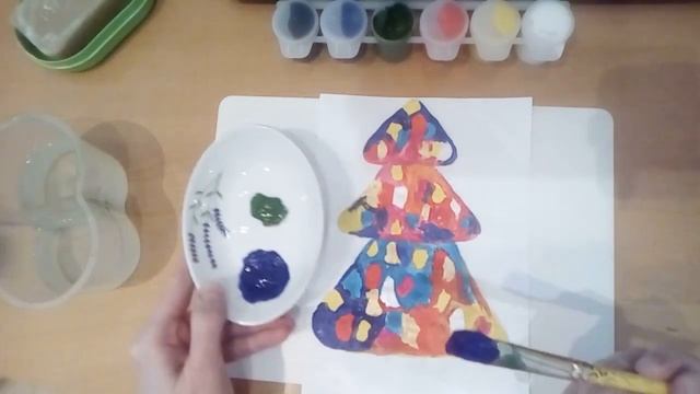 Как нарисовать новогоднюю ёлку нетрадиционным способом? смотреть онлайн