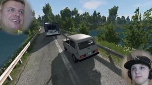 Наша НИВА Столкновение с АВТОБУСОМ в BeamNG Drive ТЕСТ на ПРОЧНОСТЬ