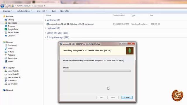 MongoDB : installing mongodb on Windows