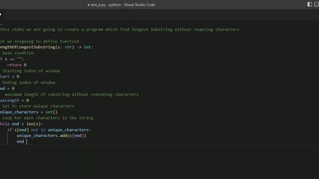 Longest Substring without repeating any character || #python #leetcode смотреть онлайн