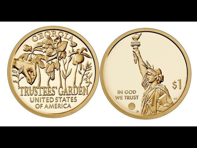 1 доллар США 2019 г. Сад попечителей Джорджия