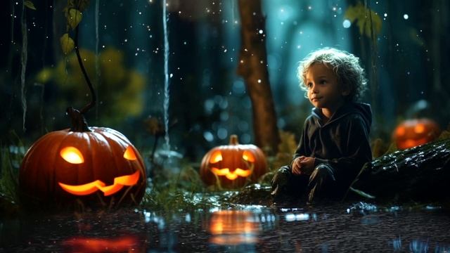 Halloween Ambience -Sound of rain for sleep - white noise, rain to sleep , ASMR смотреть онлайн