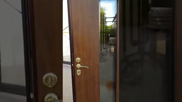 Термодверь со стеклопакетом и ковкой КС11Н с элементами лазерной резки