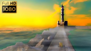 Анимационный фон "Маяк". Cartoon background "Road to lighthouse".