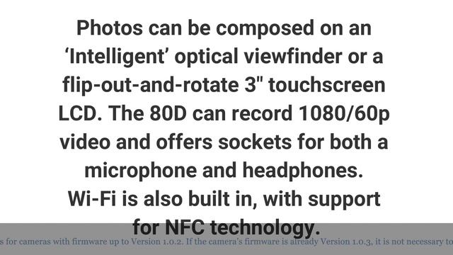Canon EOS 80D Firmware Version 1.03 Released смотреть онлайн