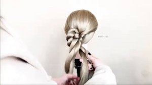 Простая Прическа из жгутов на Длинные волосы.Прически 2021 New bun hairstyle for wedding and party