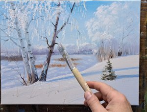 Иней.Живопись маслом