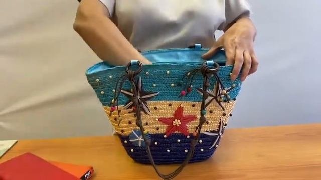 Сумки оптом 2020–Женская сумка-ведерко из соломы 211SS0620/2