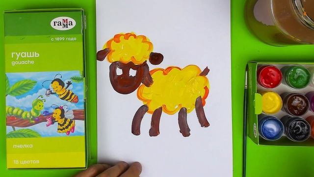 Как нарисовать ОВЕЧКУ - учимся рисовать красками смотреть онлайн