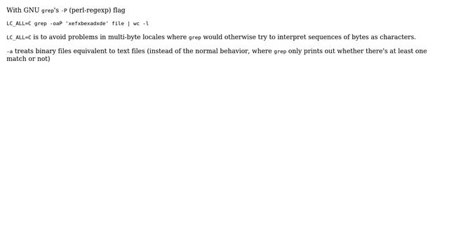 How can I count the number of times a byte sequence occurs in a file? (8 Solutions!!) смотреть онлайн