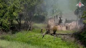 Боевая работа расчета гаубицы Д-20 ЗВО