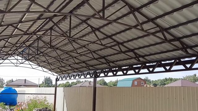 Навес из металлочерепицы,монтерей