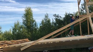 Подъем стены в одиночку. A-frame. Дом шалаш своими руками
