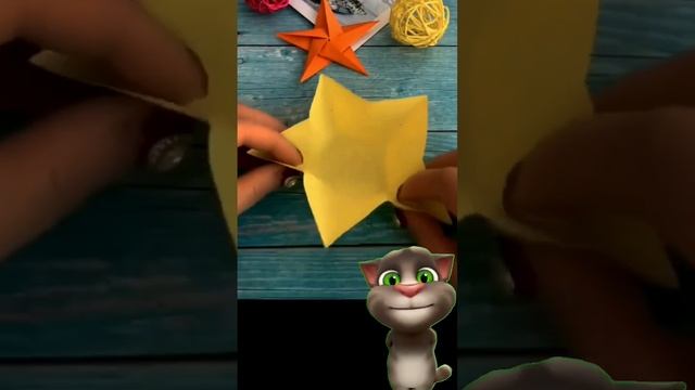 "DIY Paper Star Origami Tutorial||Twinkle, Twinkle: Crafting Magic with Talking Tom! ?  "