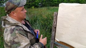 МР-27ЕМ отстрел Дедовского патрона в латунке на опилках 2.2×32 на 35м с 5ки