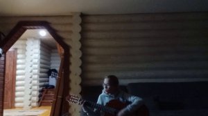 Игра на гитаре,песня:я бы могла писать портреты
