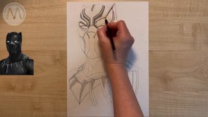 Как нарисовать Чёрную Пантеру / T’Challa drawing