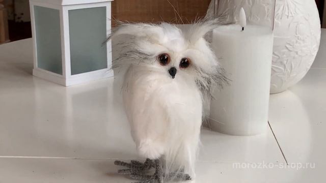 Декоративная фигурка ФИЛИН-ПУШИСТИК, белый, искусственный мех, перо, 17 см YZB003360-филин смотреть онлайн