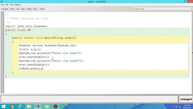 Power Function in JAVA