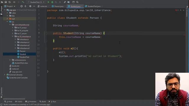 Lec18.2 - Calling Parent Class Constructor in Java