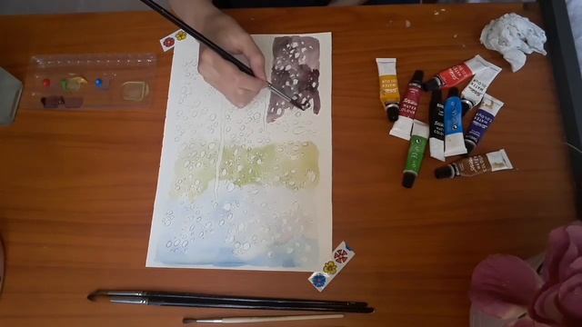 SIMPLE WATERCOLOR PAINTING// Raindrops смотреть онлайн