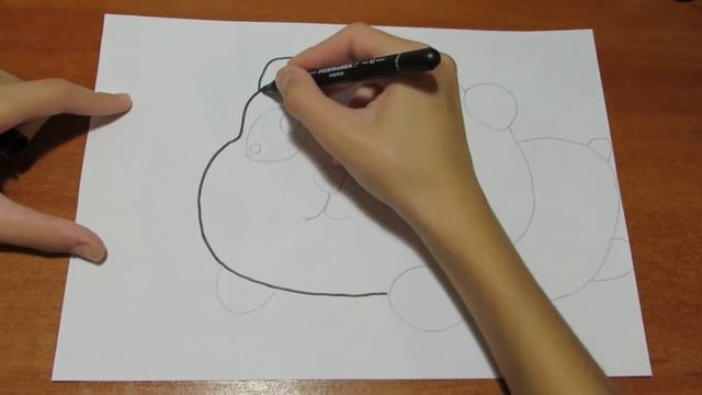 как нарисовать панду карандашом за 5 минут