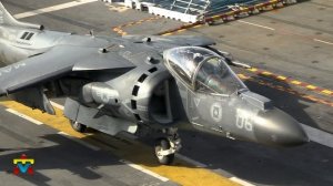 AV-8B Harrier II Jet Short Takeoff and Insane Vertical Landing aboard the Amphibious Assault Ship