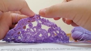 Вяжем 10 ряд салфетки, пико