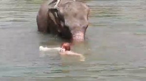 Тайланд. Река Квай, купание на слонах!