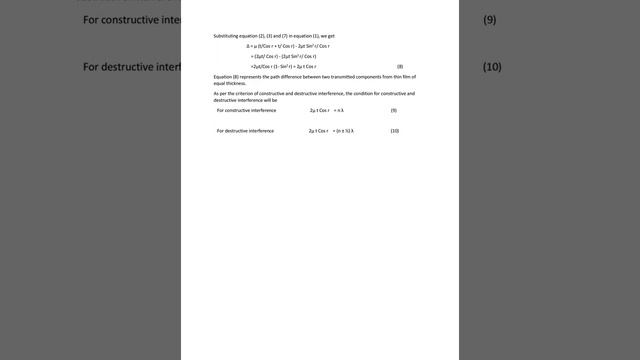 Phy Interference due to thin film  By Sunil jain