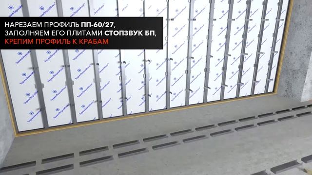 Качественная каркасная система звукоизоляции! Стандарт М1- подробный разбор в 3D|Монтаж с ТехноСону