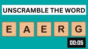 EXAMPLES OF VERBS | UNSCRAMBLE THE WORDS