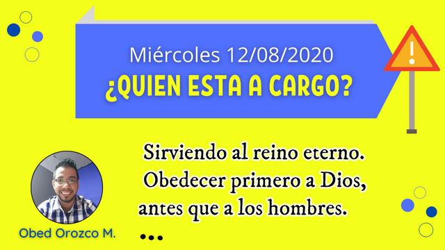 Miércoles 12/08/2020 l Obedecer primero a Dios antes que a los hombres l Cartilla juvenil 3trimestr