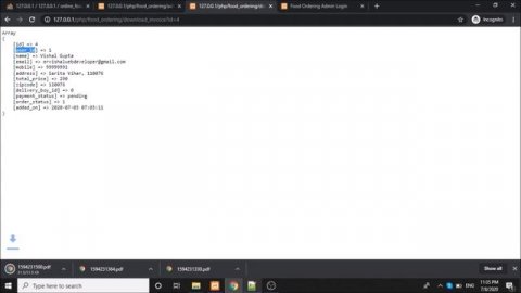 Step by step create an Online Food Ordering website using PHP - Part 18
