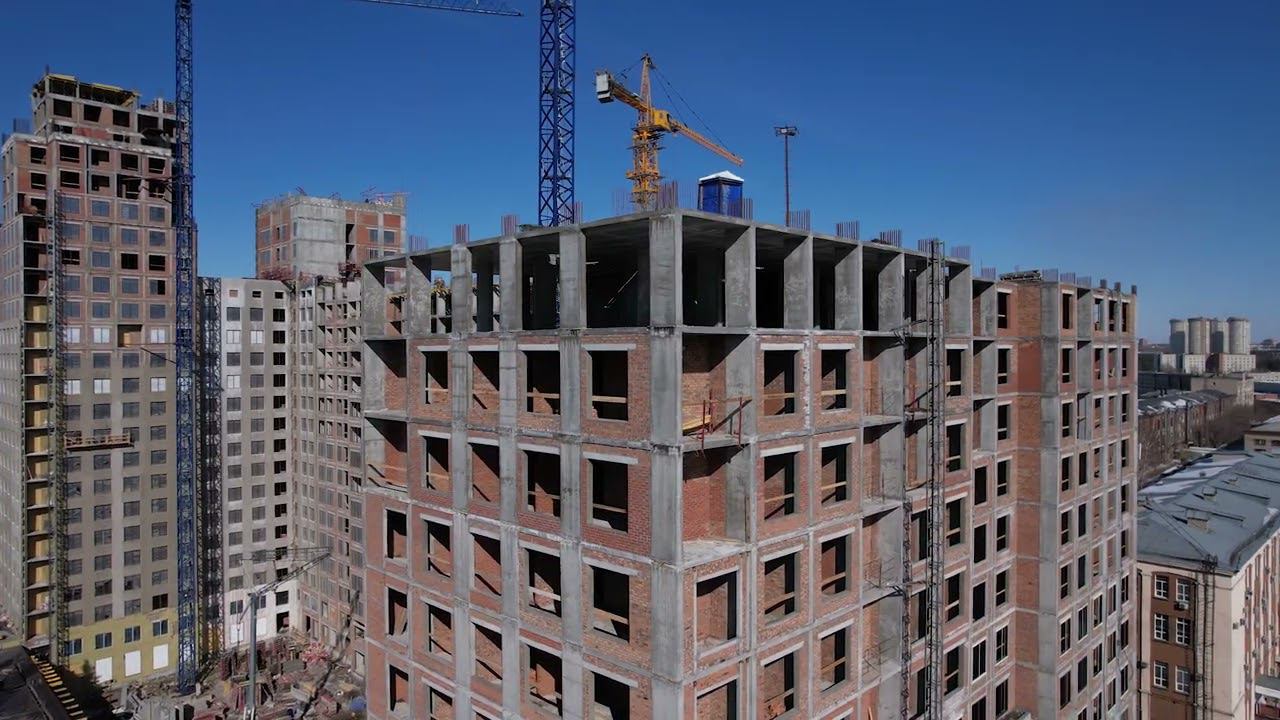 Дом "Нобель" в Новосибирске - Ход строительства Март 2022 смотреть онлайн